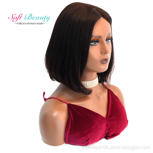 Wholesale Virgin Raw Glueless for Black Woman Straight Highlight Cheap Machine Brazilian Short Human Hair bob Wigs
